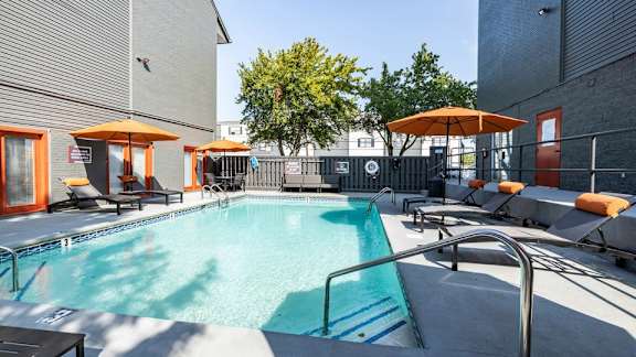 Pool with chairs