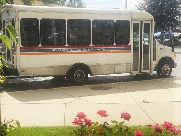 a bus parked on the side of a road