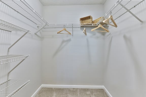 a walk in closet in a 555 waverly unit at Crestmont at Thornblade, Greenville, South Carolina