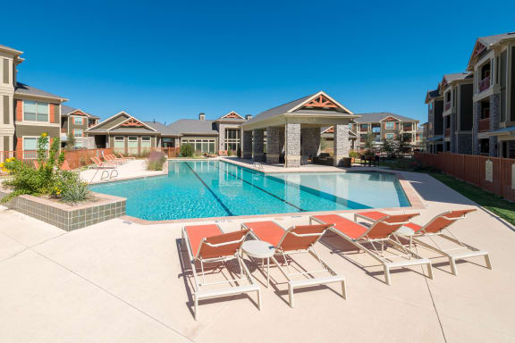 our apartments offer a swimming pool with lounge chairs