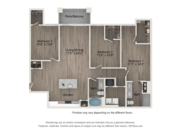 figured floor plan  1 bedroom  1190 square feet  the integra