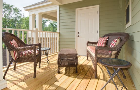 deck with chairs