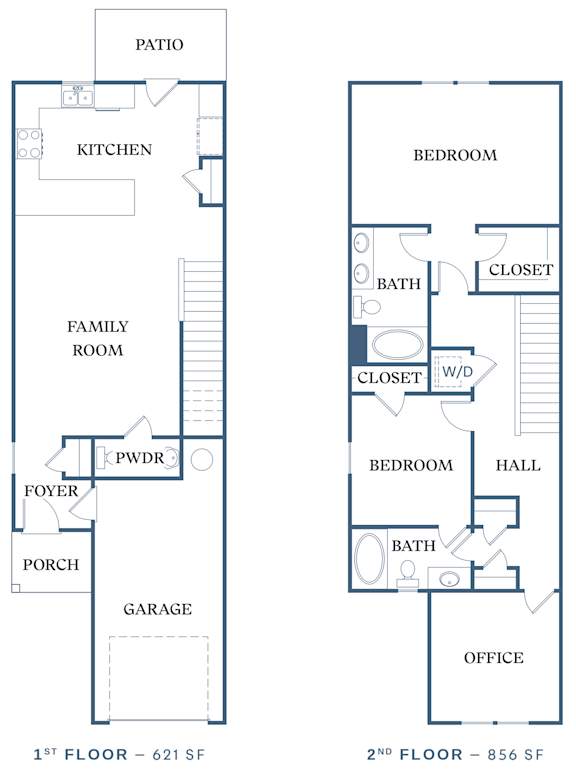 a floor plan of a two story house with a garage and an open concept living room with