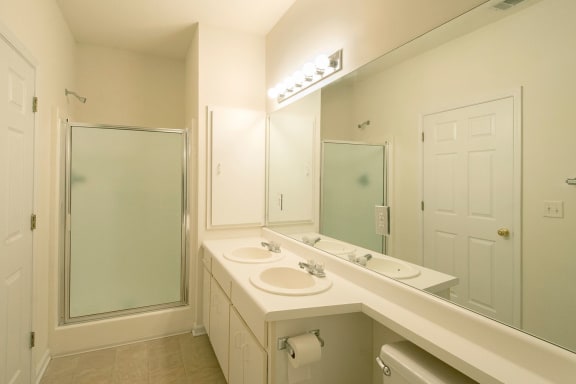 double vanity in the master bathroom