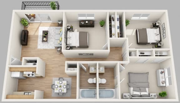 Floor Plan  The Waterstone 3 BR 2 BA Floor Plan at Waterview at Rocky Point in Tampa, FL