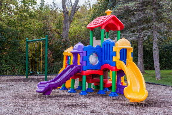 a colorful playground in a park  at Pheasant Run, Saginaw, MI