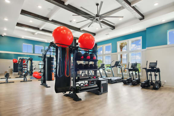 the gym at the monarch luxury apartments