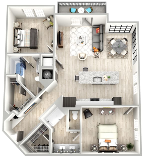 a 3 bedroom house plan is shown in this floor plan rendering