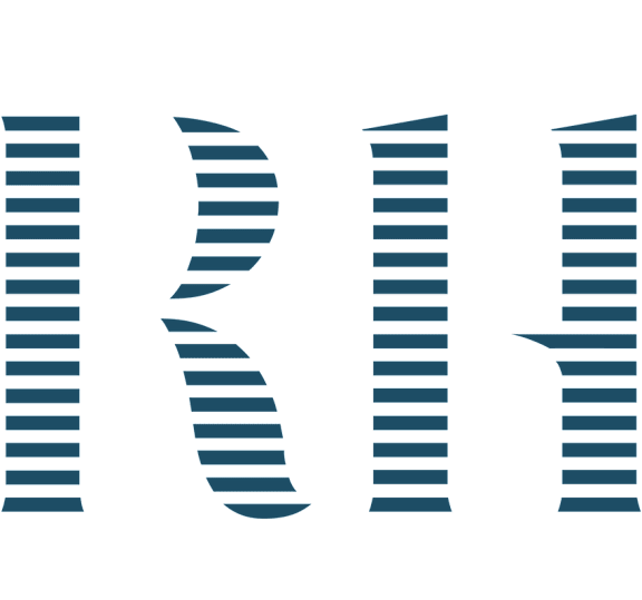A graphic with blue stripes forming letters on a green background.