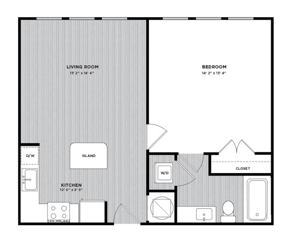 S3 1 Bed 1 Bath 699 Sq. Ft.. Floor Plan at The Parker at Maitland Station in Maitland, 32751