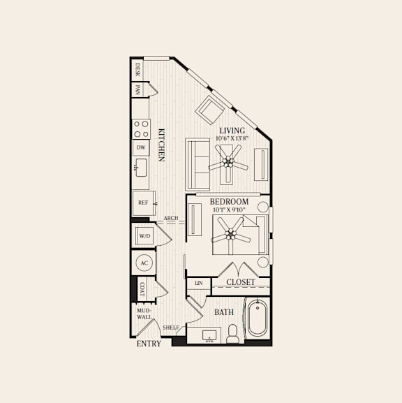 A black and white drawing of a house floor plan.