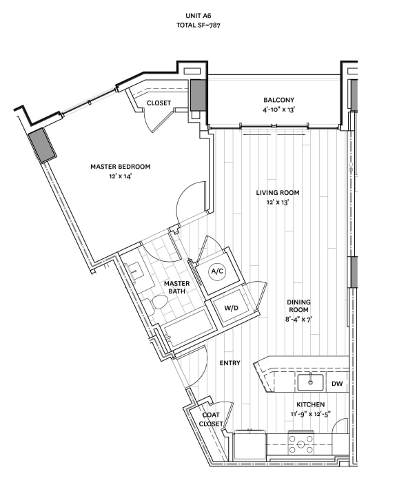 a floor plan of the loft apartment