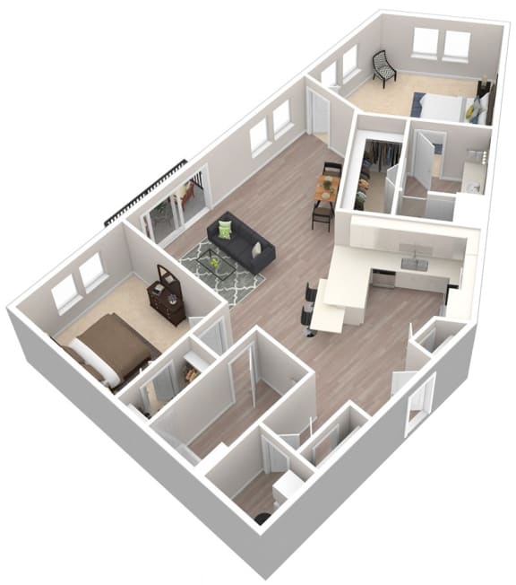 a floor plan of a home with a bedroom and a living room