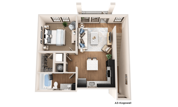 the bedroom floor plan of 460 sq ft