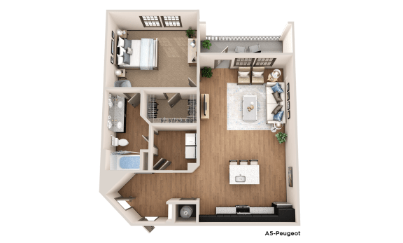 the bedroom floor plan of 460 sq ft