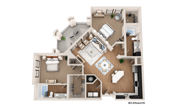 a floor plan of a house with a bedroom and a living room