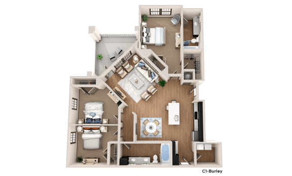 a floor plan of a house with a bedroom and a living room