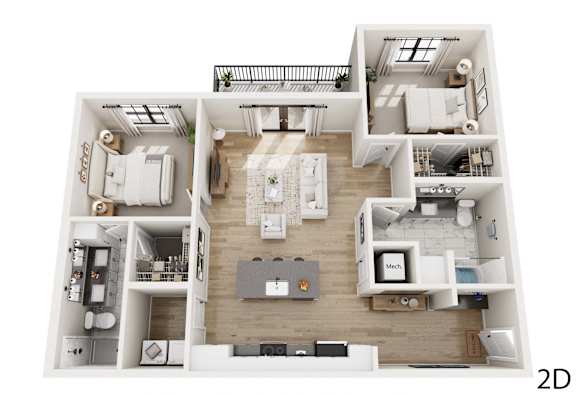 A 2D floor plan of a house with labeled rooms.