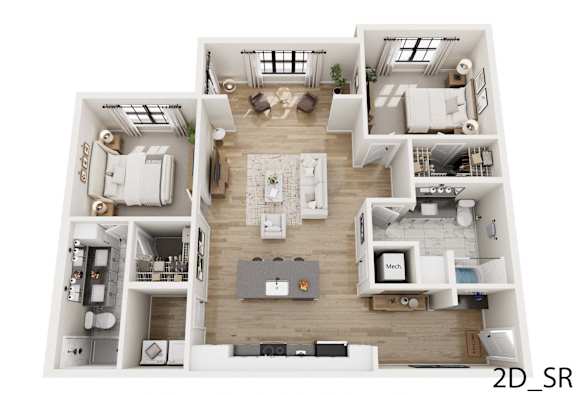 A 2D floor plan of a house with labeled rooms.