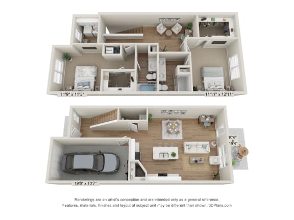 Floor Plan  Hornet Combined Floor Plan at Arena Villas at Blue Angel, Pensacola, 32526