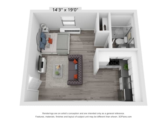 Floor Plan  a 1 bedroom floor plan is available at the heritage at legacy apartments in hurst, tx