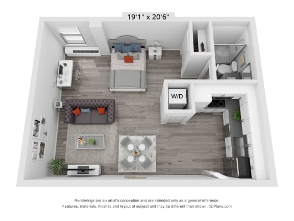a 1 bedroom floor plan is available at the crossings at white marsh apartments in white marsh,