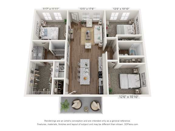 3 Bed Floorplan at Allier Heartwood, Georgia, 31324