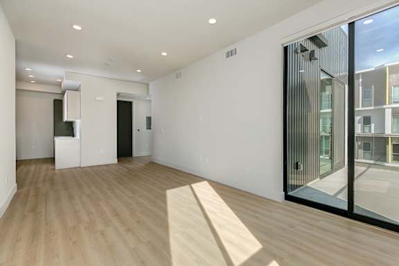 Spacious living room and dining area