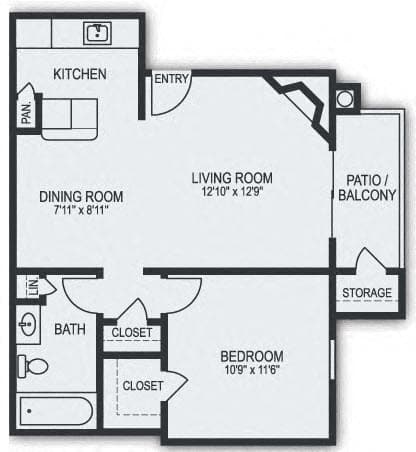 Campbell Reserve 1 Bedroom Apartment in Joplin, MO.