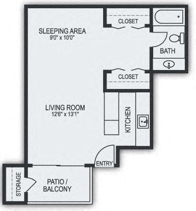 Campbell Reserve Studio Floorplan at Campbell Reserve, Joplin, MO 64801