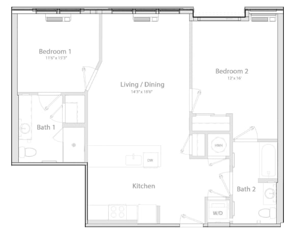 C1 Floor Plan at The Point at Gateways, Randolph, NJ 07869