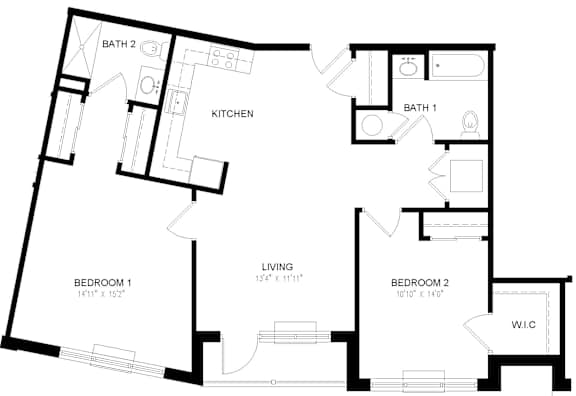 Residence 101 Floor Plan at Station Village at Denville, Denville, NJ 07834