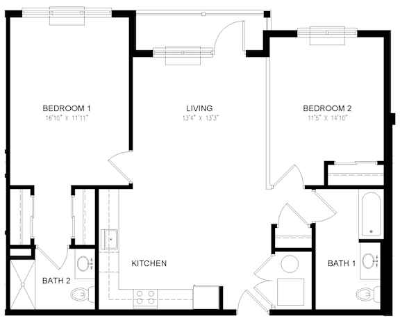 Residence 14 Floor Plan at Station Village at Denville, Denville