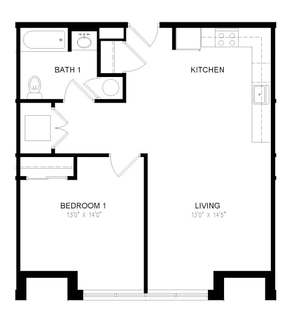 Residence 222 Floor Plan at Station Village at Denville, New Jersey