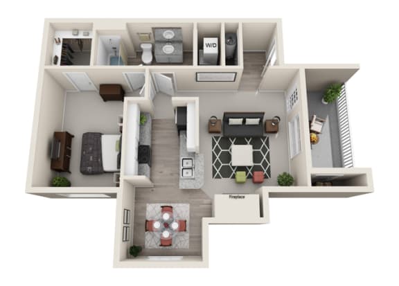 Spruce One Bedroom One Bathroom FloorPlan One Bedroom One Bathroom