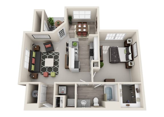 Willow One Bedroom One Bathroom FloorPlan One Bedroom One Bathroom