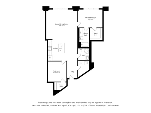 Floor Plan  at The Laurel Apartments, Saint Louis, MO