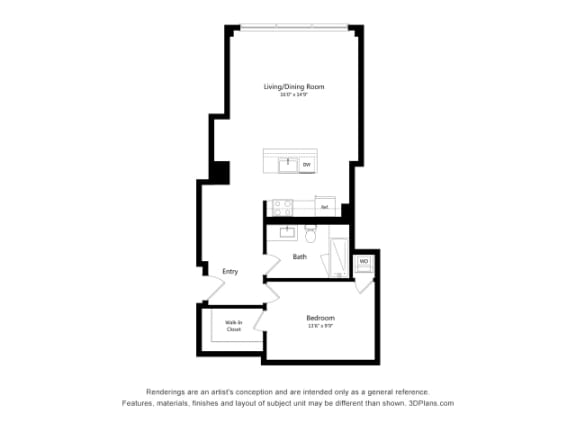 Floor Plan  at The Laurel Apartments, Missouri, 63101