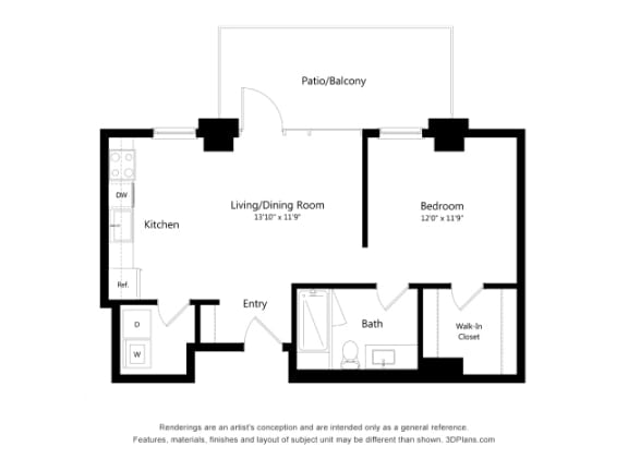 Floor Plan  at The Laurel Apartments, Saint Louis