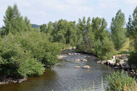 Aerial Lake View at Dream Island, Steamboat Springs, CO