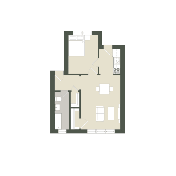 A floor plan of a two-story building with a garage on the first floor and a living area on the second floor.