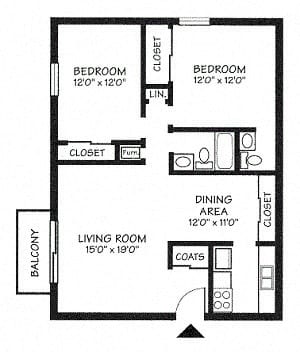 2 Bed 1.5 Bath 1,008 Sq.Ft. Large at Kimberly Club Apartments, Davenport