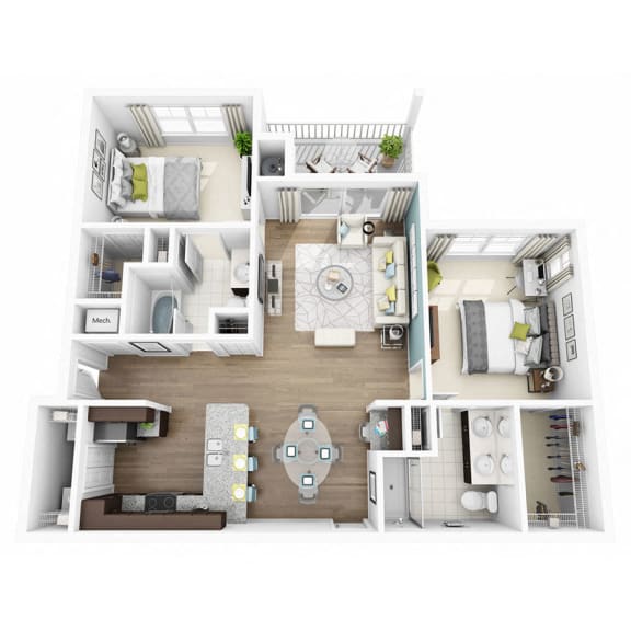 2 Bed 2 Bath ELATE Floor Plan 2 Bed 2 Bath ELATE Floor Plan at Altis Lakeline, 12700 Ridgeline Blvd