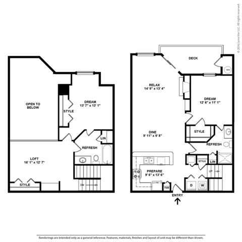 2 bed 2 bath floor plan Q at Butternut Ridge, North Olmsted