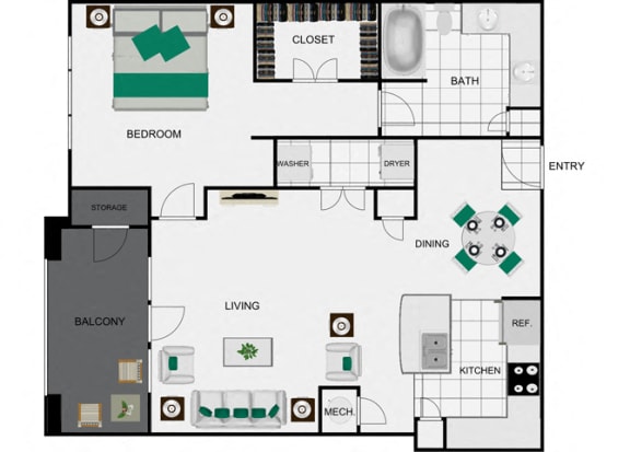 A7 Floorplan for apartments in houston texas