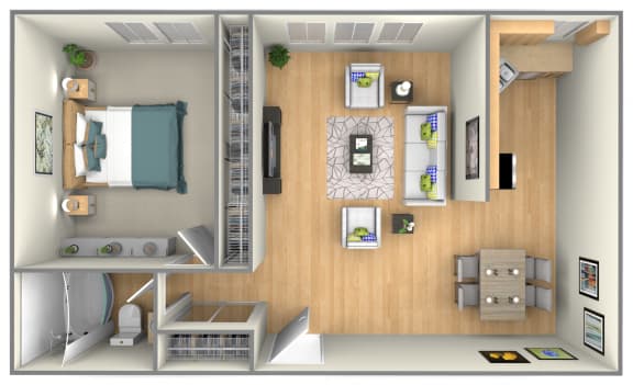 1 Bedroom Floor Plan 1 Bedroom Floor Plan at Enclave West Hartford / Parc West, West Hartford, 06110