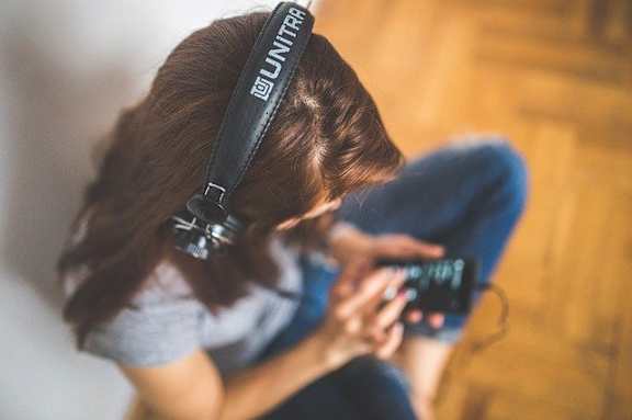 Listening To Music at Maple Grove, Lincoln, Nebraska