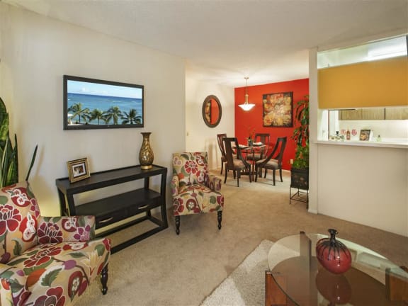 Living Room Come Kitchen at Patterson Place, Santa Barbara, California