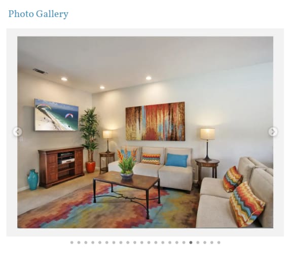 Living Room With Fireplace at Patterson Place, Santa Barbara, California