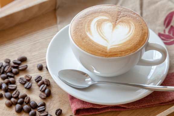 Coffee In cup at Patterson Place, Santa Barbara, California